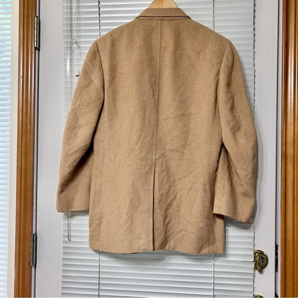 Bill Blass VTG 100% Camel Hair Wool Blazer Sport Coat Tan Size Large
